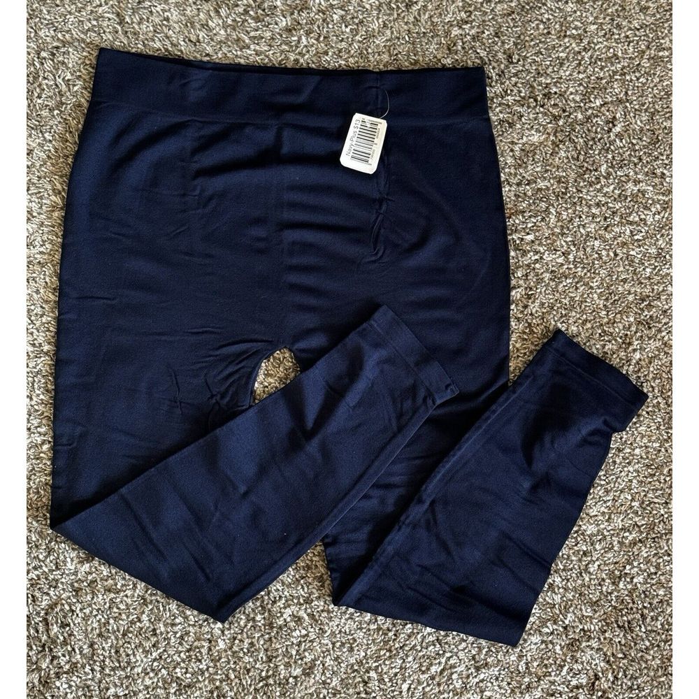 Two Pairs Itzon Women's Capri Leggings Navy Blue Plus Size One Size Yoga Workout